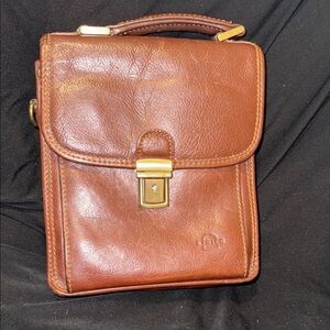 Etrier men's shoulder bag cognac, brown Leather Messenger Bag